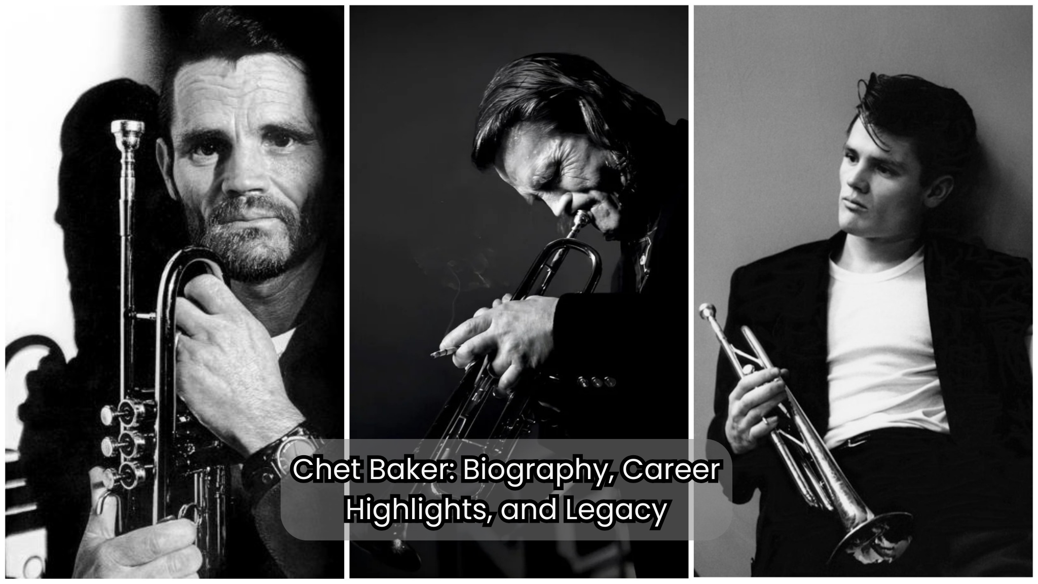 Chet Baker playing trumpet during a live jazz performance