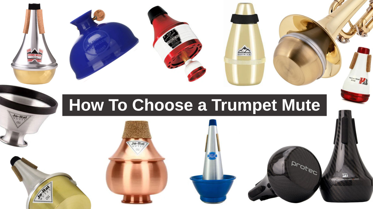 Different types of trumpet mutes displayed to help musicians choose the right sound