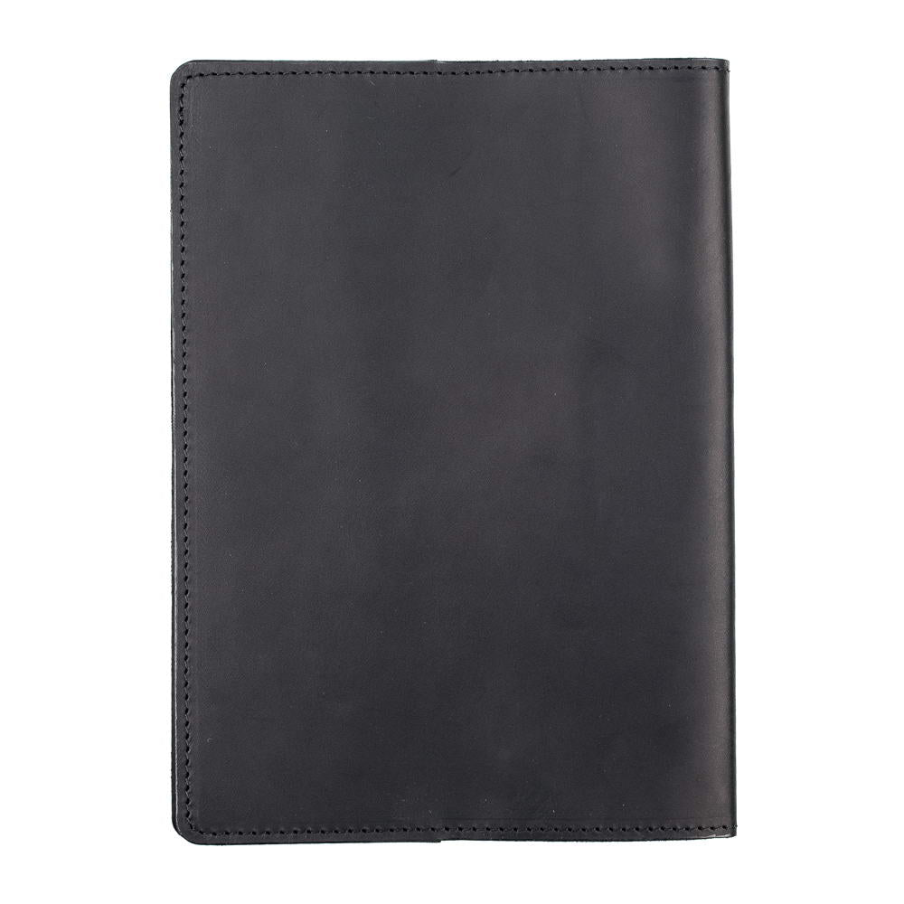 Black A5 Leather Notebook Back Cover Display