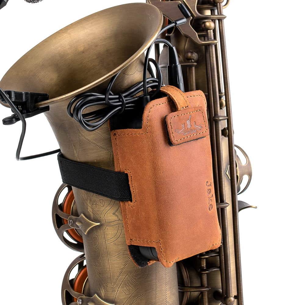 Saxophone Wireless Transmitter Pouch – Soprano, Alto, Tenor, Baritone | Crazy Horse Leather