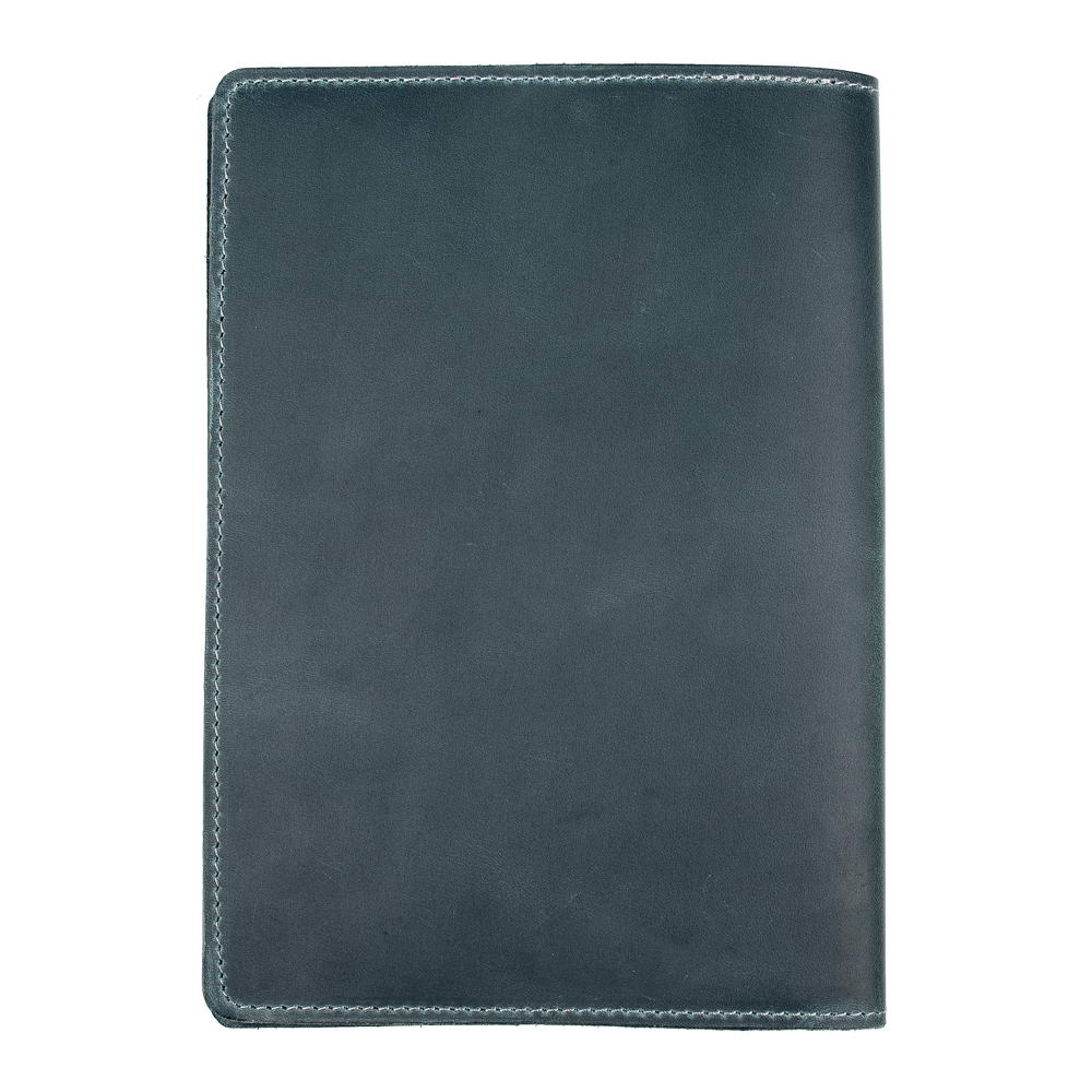 Grey A5 Leather Notebook Back Cover Display