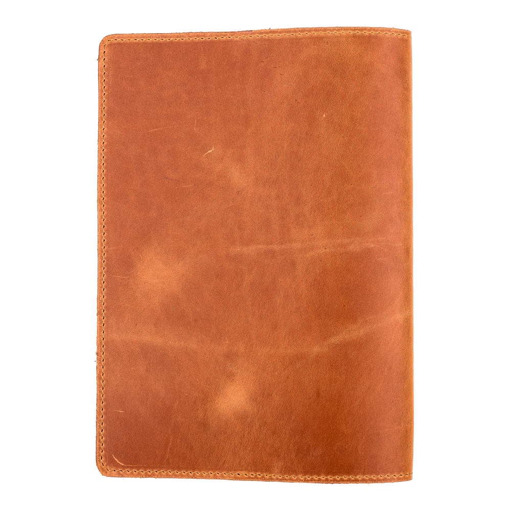 Light Brown A5 Leather Notebook Back Cover Display