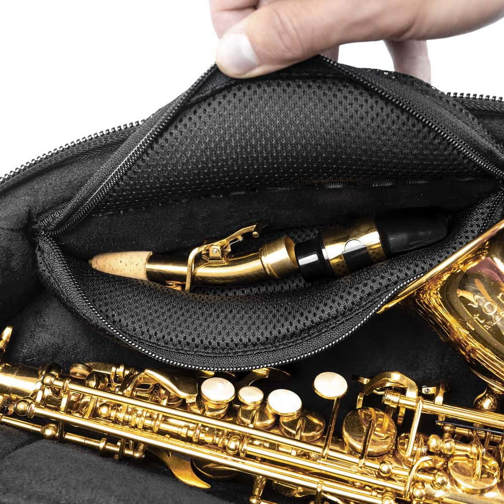 2-in-1 Curved Soprano Sax Set: Gig Bag & Neck Strap