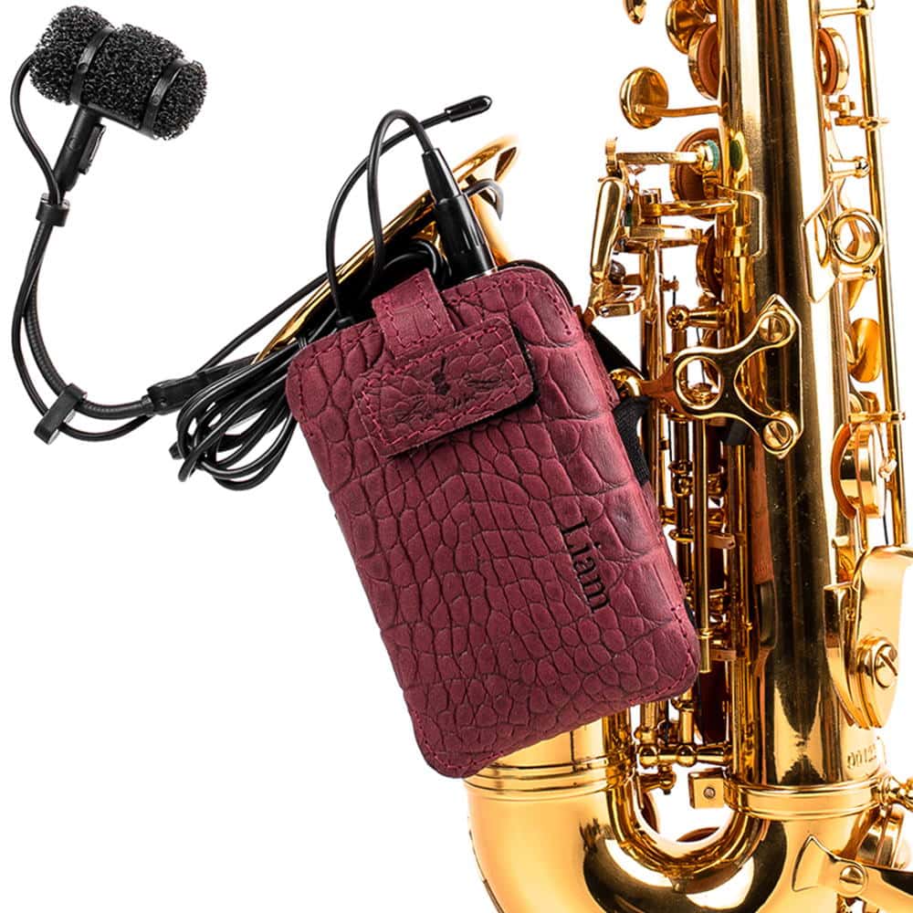 Saxophone Wireless Transmitter Pouch – Soprano, Alto, Tenor, Baritone | Reptile Leather