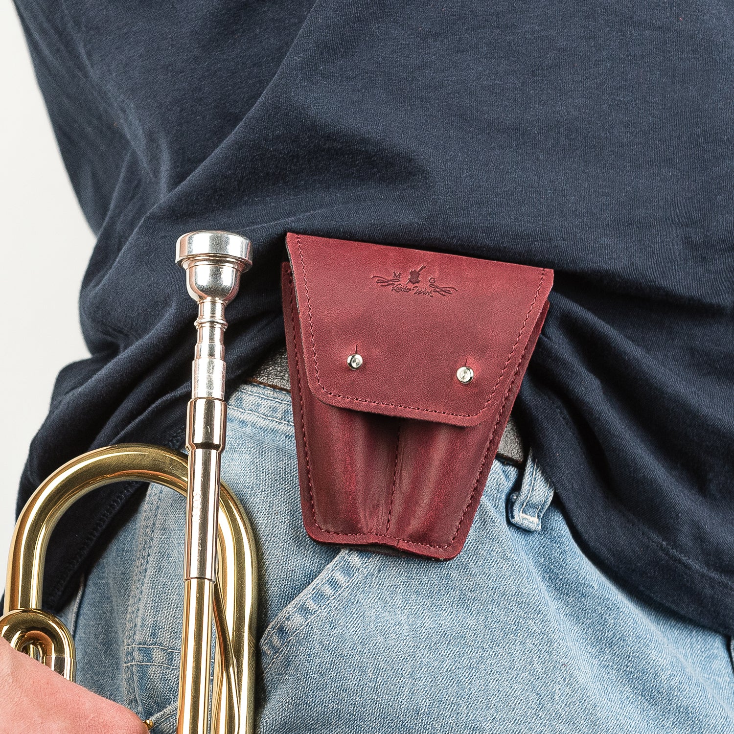 Double Trumpet Mouthpiece Pouch | Crazy Horse Leather