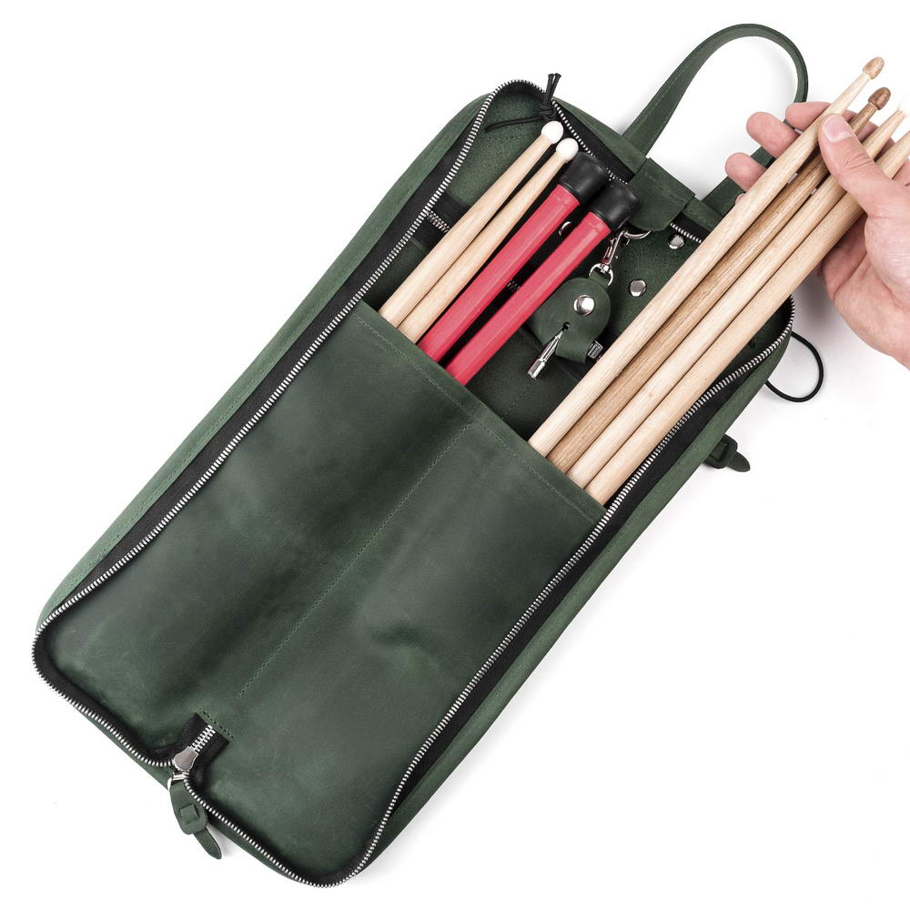 Compact Drumstick Bag | Drum Key Holder - Crazy Horse Leather
