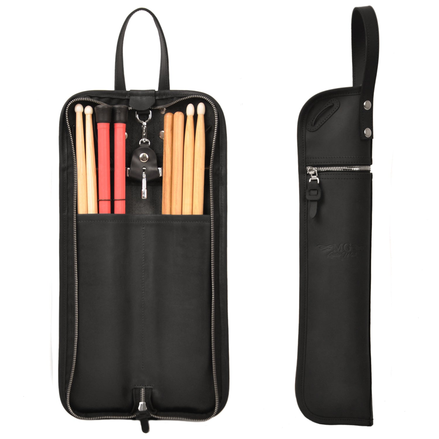 Compact Drumstick Bag | Drum Key Holder - Crazy Horse Leather