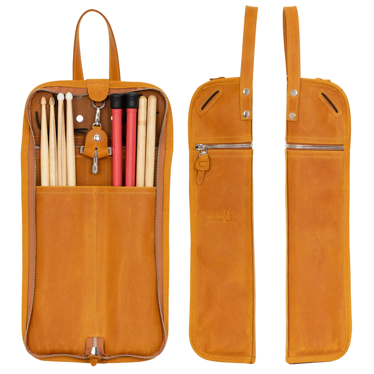Compact Drumstick Bag | Drum Key Holder - Crazy Horse Leather
