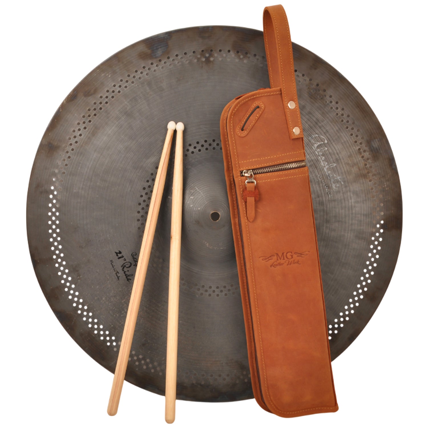 Compact Drumstick Bag | Drum Key Holder - Crazy Horse Leather