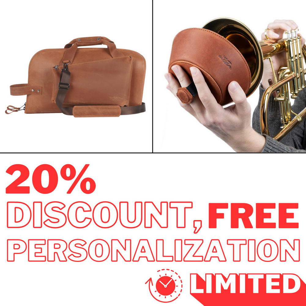 2-in-1 Flugelhorn Set: Leather Gig Bag & Plunger Mute