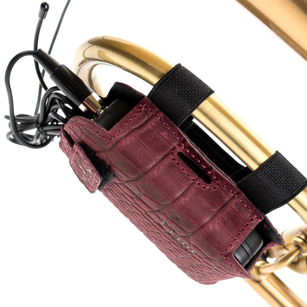 Flugelhorn Wireless Microphone Transmitter Holder | Reptile Leather