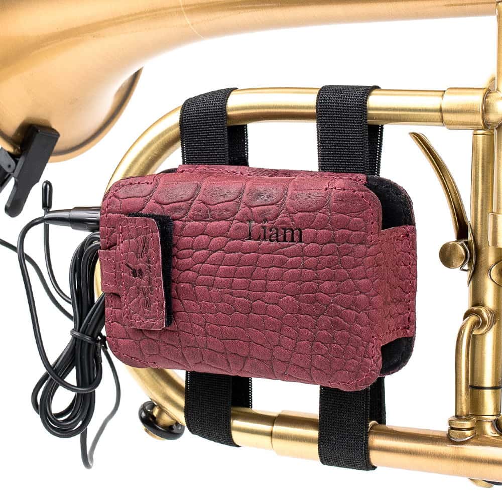 Flugelhorn Wireless Microphone Transmitter Holder | Reptile Leather