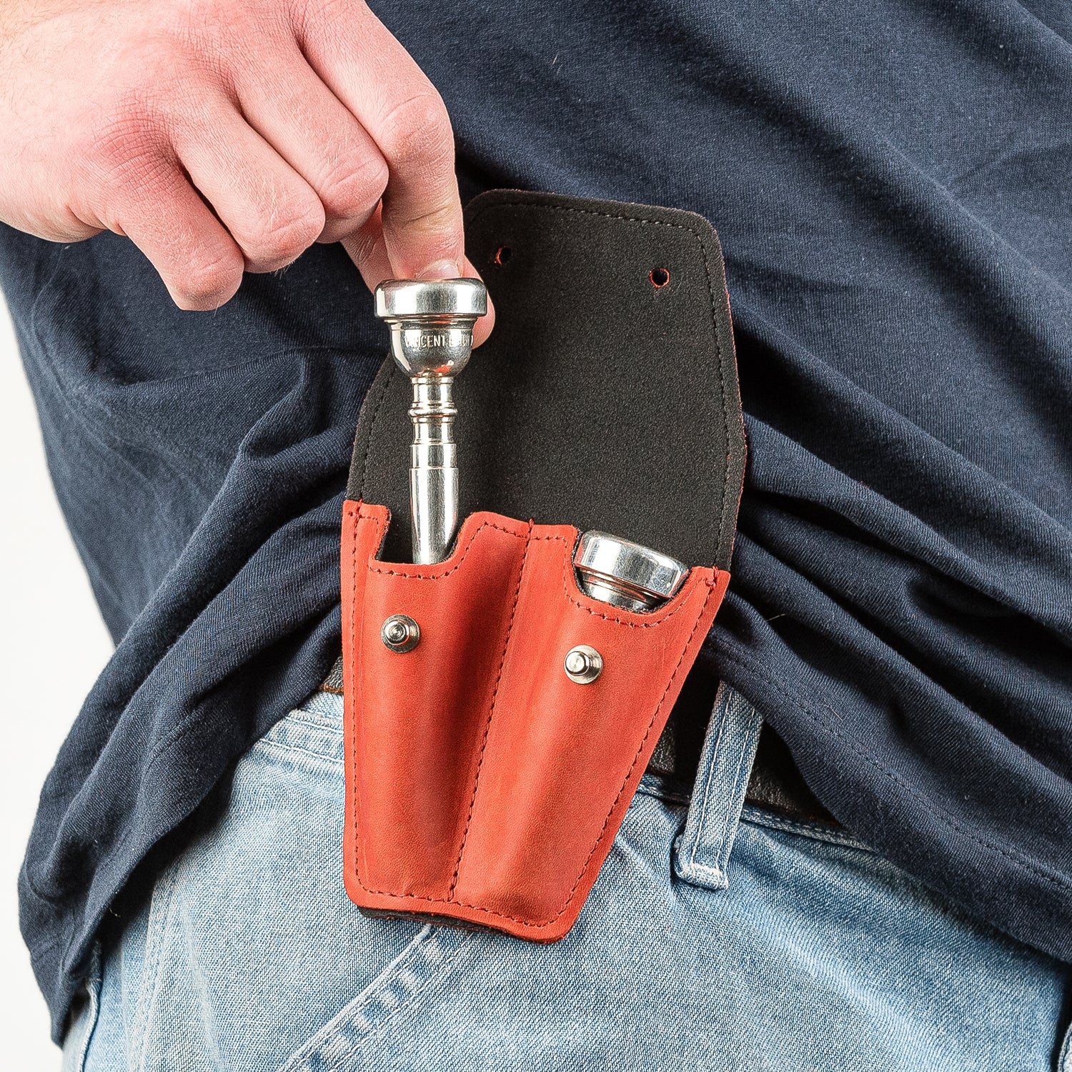 Double Trumpet Mouthpiece Pouch | Crazy Horse Leather