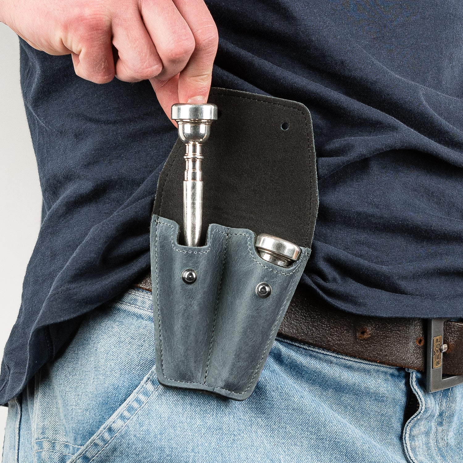 Double Trumpet Mouthpiece Pouch | Crazy Horse Leather