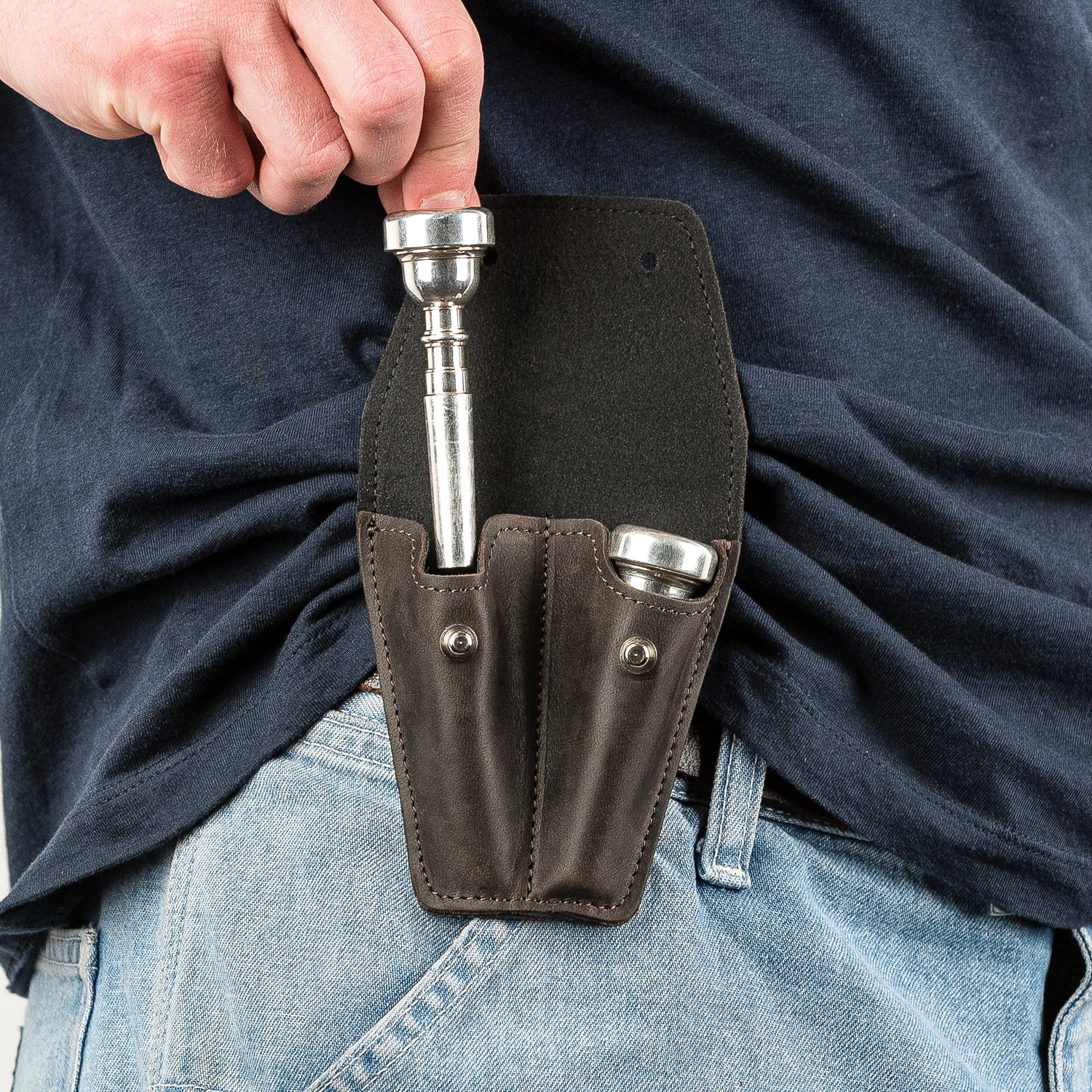Double Trumpet Mouthpiece Pouch | Crazy Horse Leather