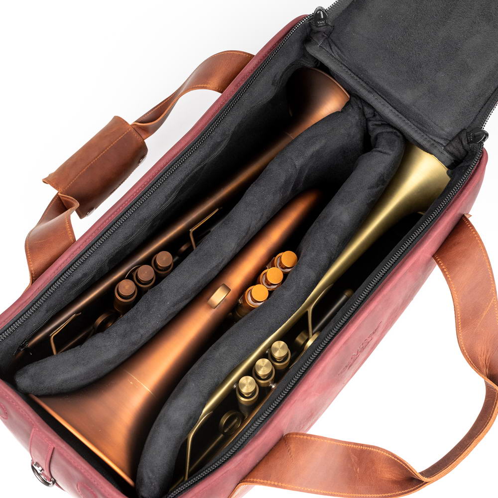 Trumpet Gig Bag | Double/Triple Case - Two-Tone Crazy Horse Leather