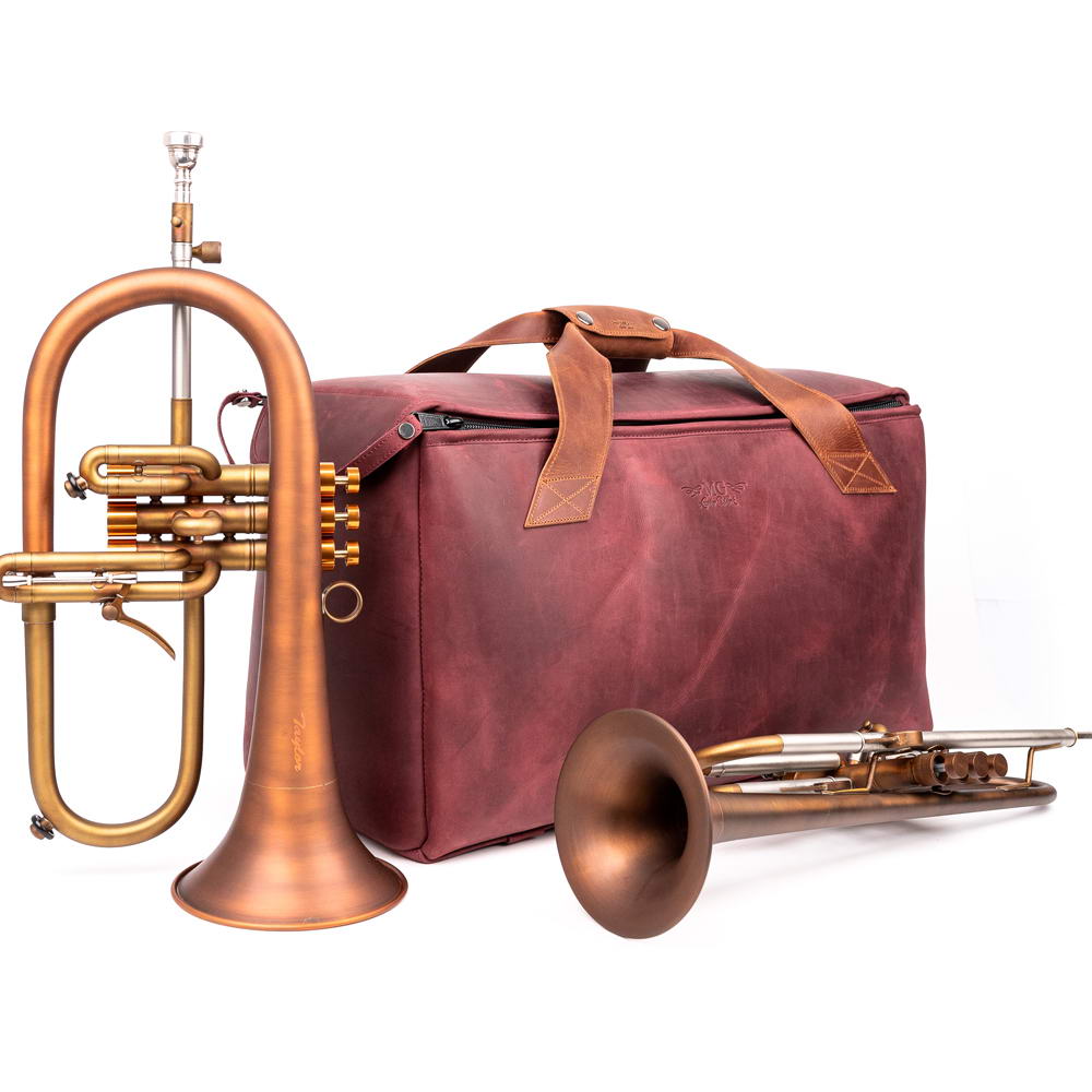 Trumpet Gig Bag | Double/Triple Case - Two-Tone Crazy Horse Leather