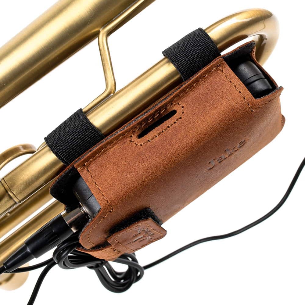 Trumpet Wireless Microphone Transmitter Holder | Crazy Horse Leather