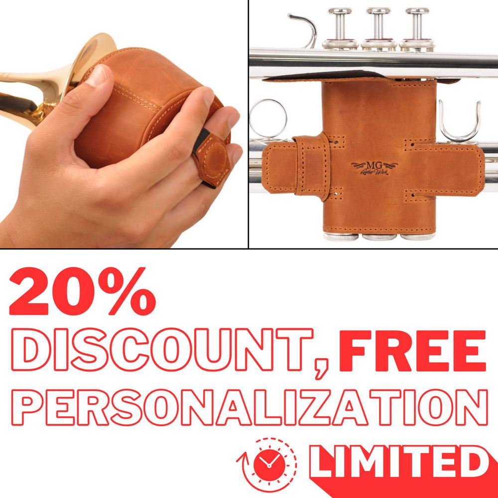 Set 2 in 1 Trumpet Leather Plunger Mute and Trumpet Valve Guard XL