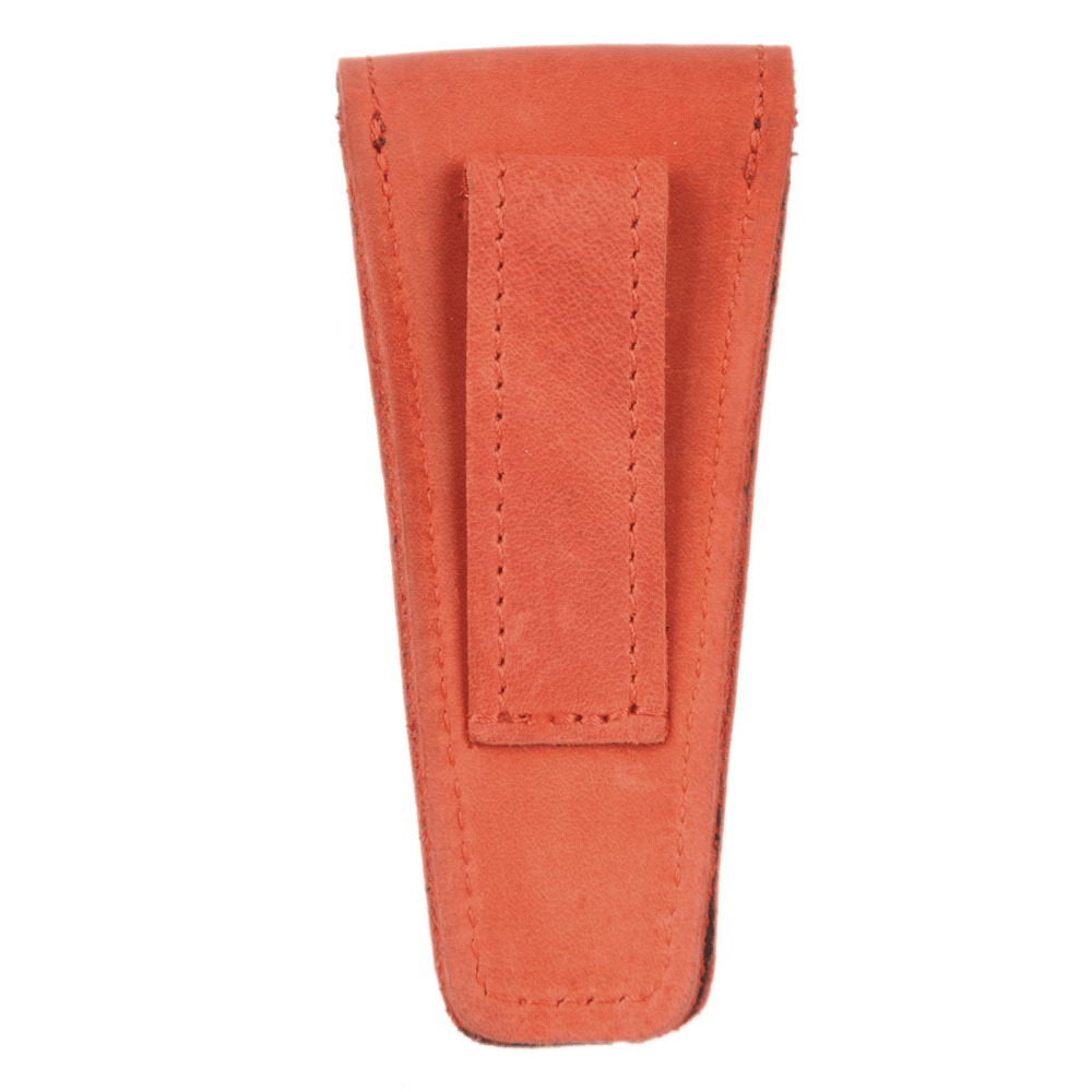 Trumpet Mouthpiece Pouch Single Crazy Horse Leather Red — back view on white background