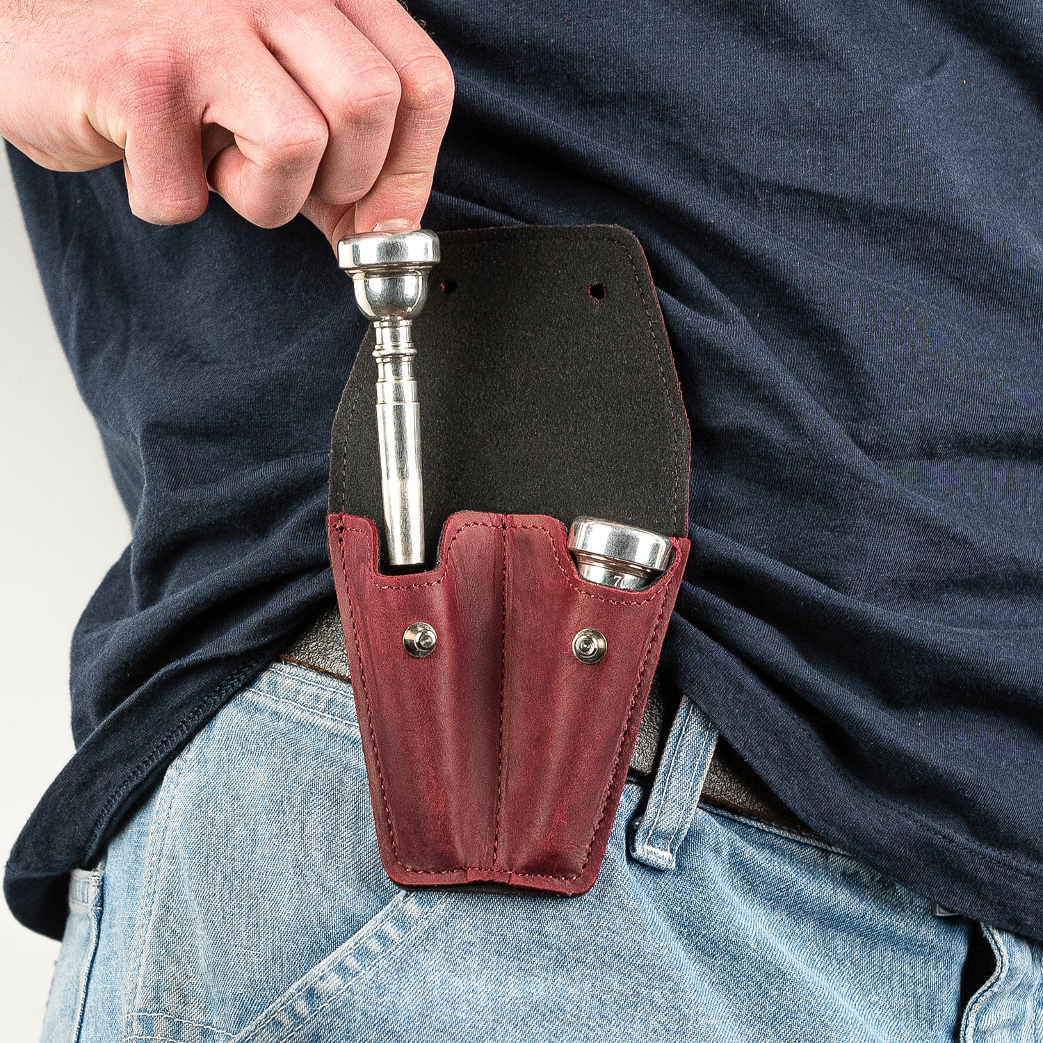 Double Trumpet Mouthpiece Pouch | Crazy Horse Leather