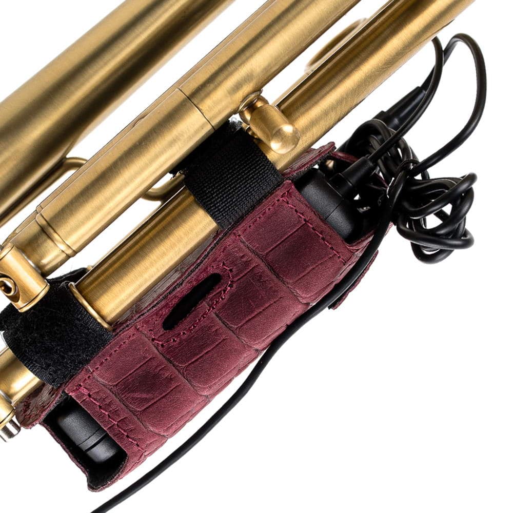Trumpet Transmitter Pouch Reptile Marsala Side VIew
