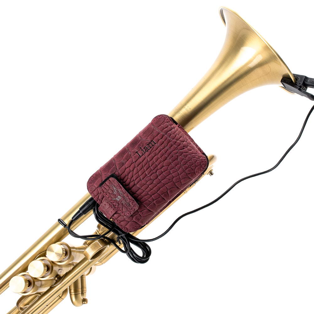 Trumpet Wireless Microphone Bodypack Pouch Marsala Diagonal View