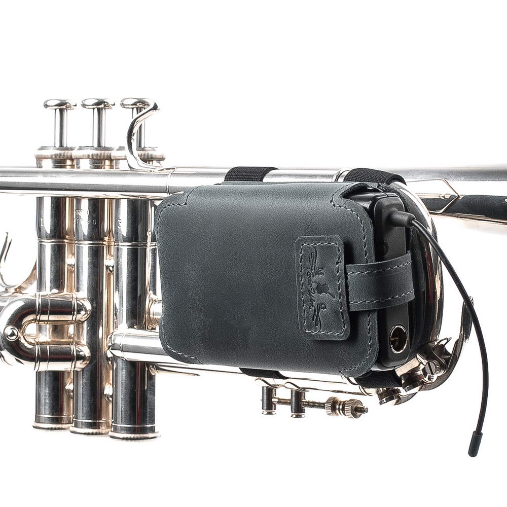 Trumpet transmitter holder blue grey
