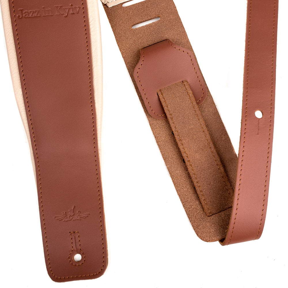 Padded Two-tone Guitar Strap | Genuine Leather