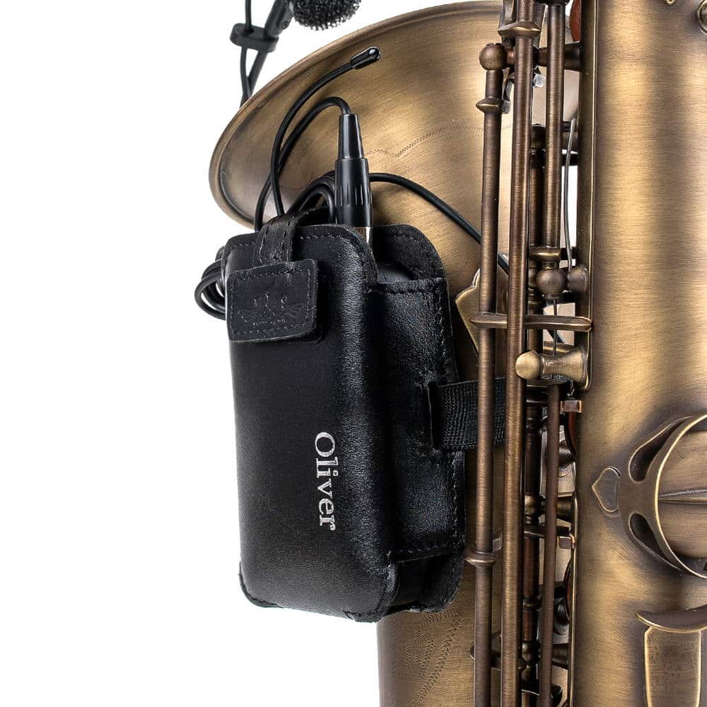 alto saxophone transmitter holder black detroit - side view