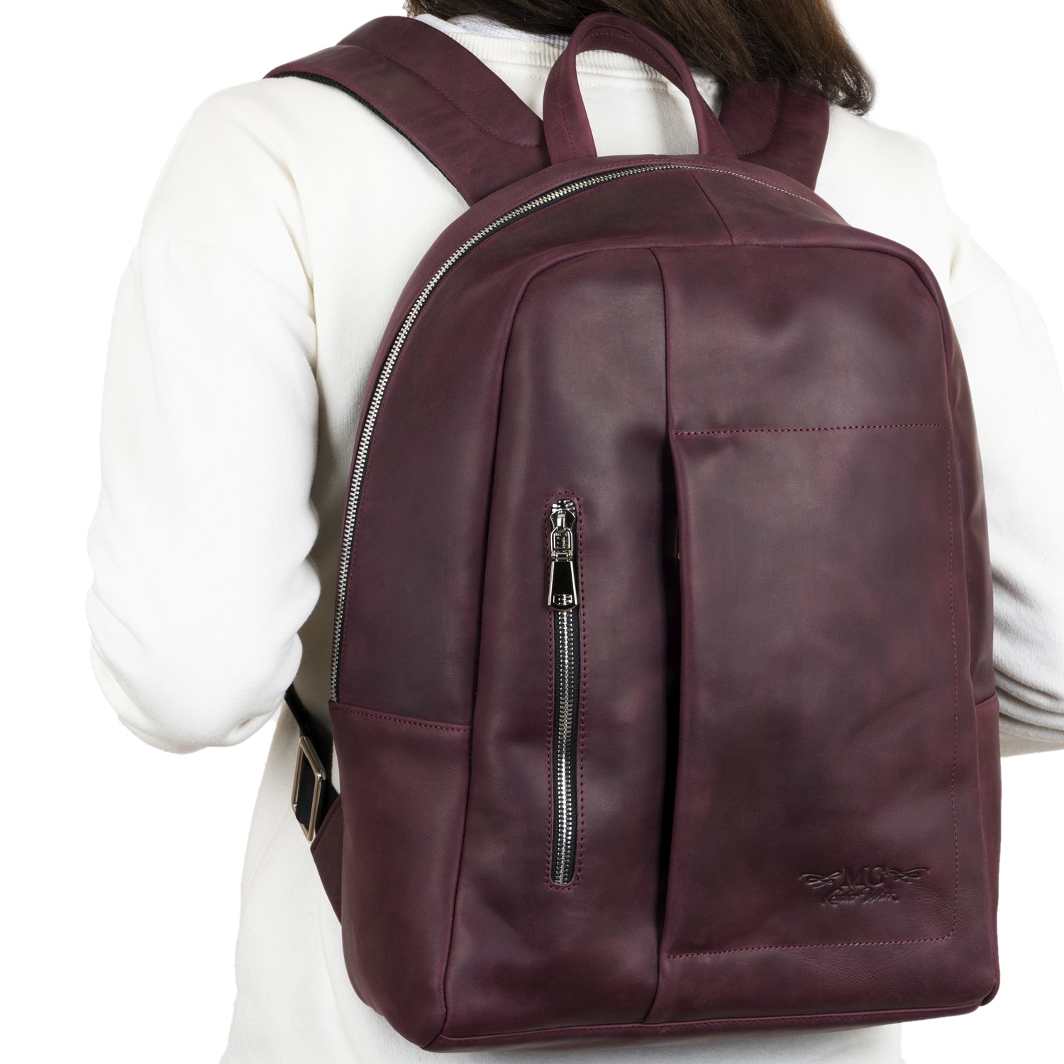 City Backpack With Padded Shoulder Straps Crazy Horse Leather
