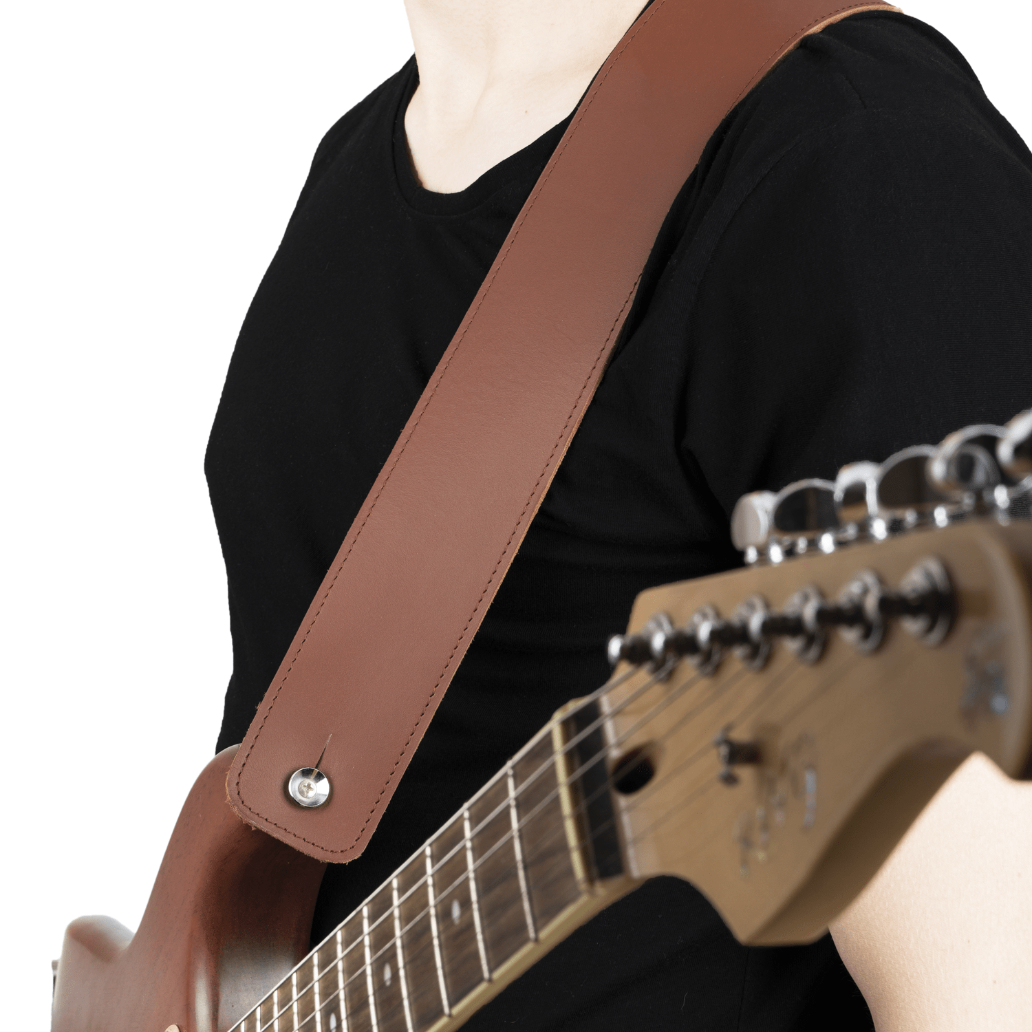 Set 2 in 1 Classic Guitar Strap and Guitar Pick Holder