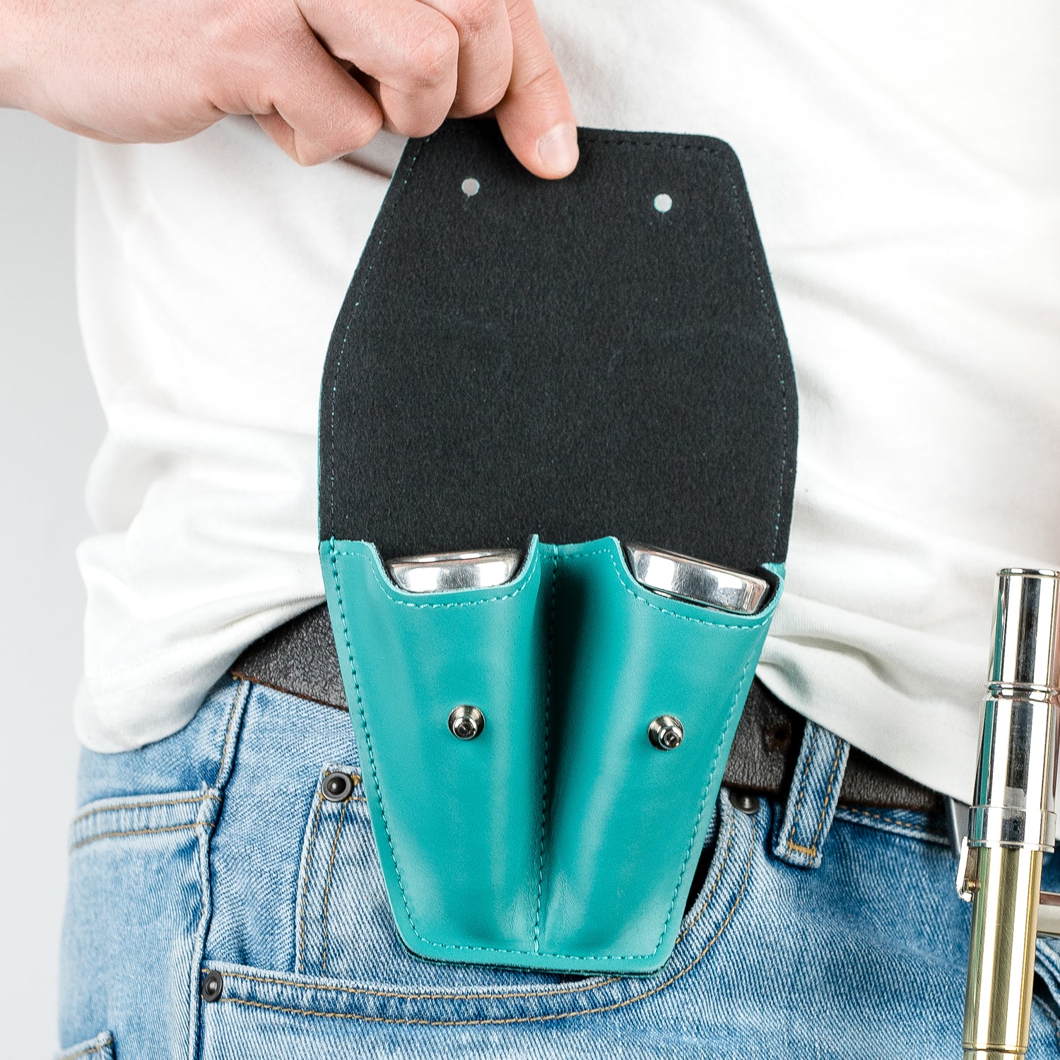 Double Trombone/Euphonium Mouthpiece Pouch | Crazy Horse Leather