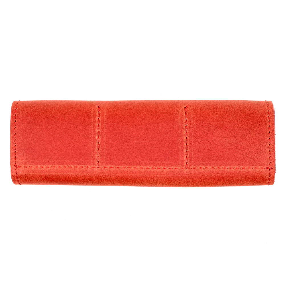 Custom red plectrum pouch back view