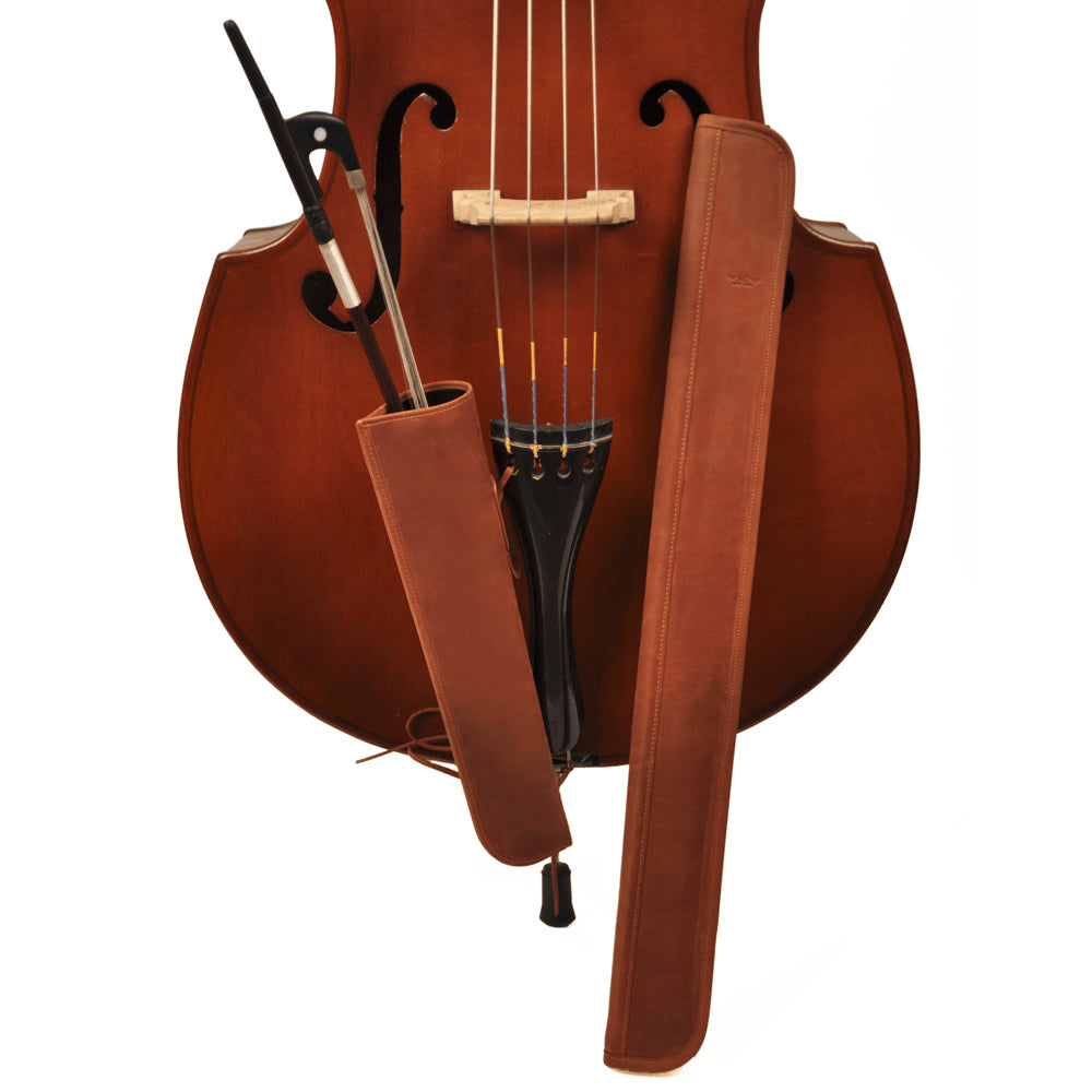 Double Bass Bow Quiver | Single Bow Case - Crazy Horse Leather
