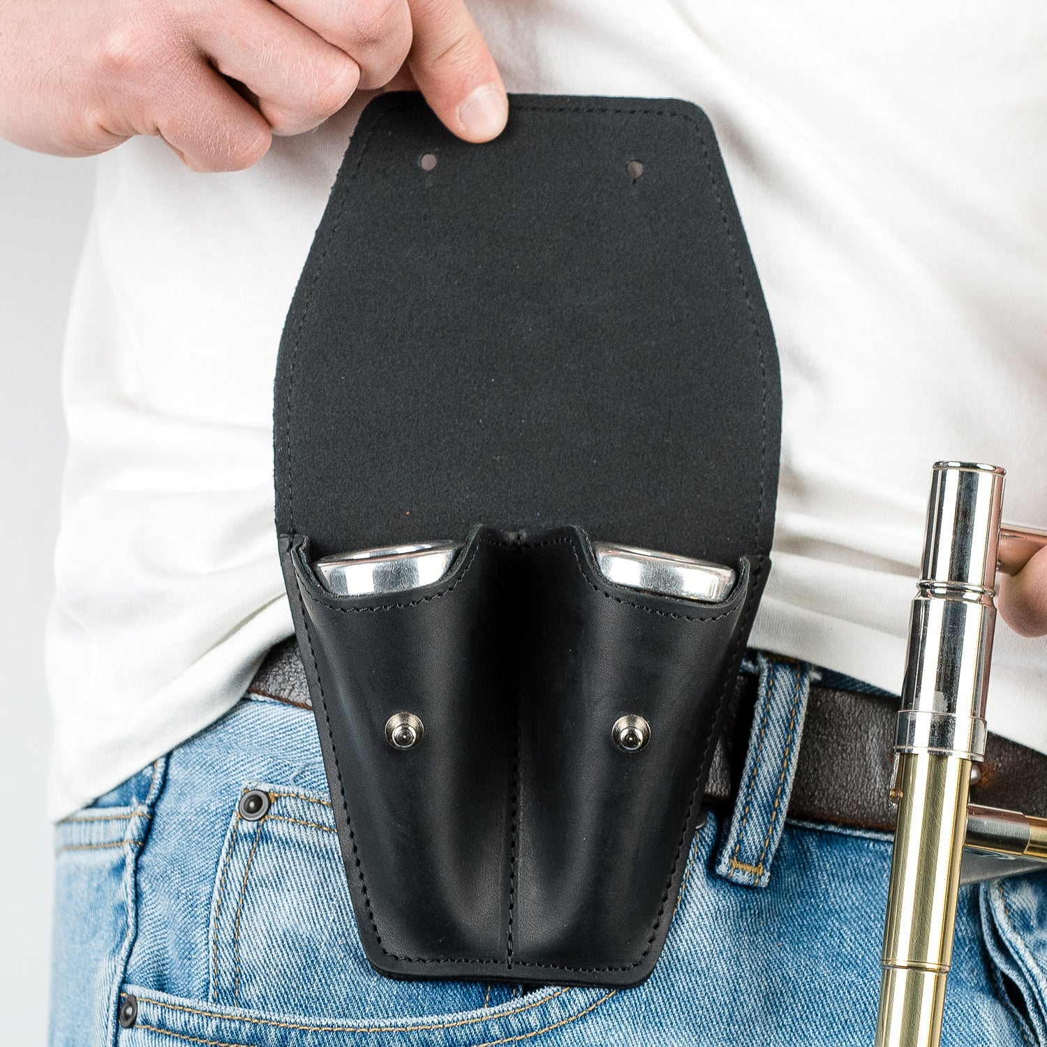Double Trombone/Euphonium Mouthpiece Pouch | Crazy Horse Leather