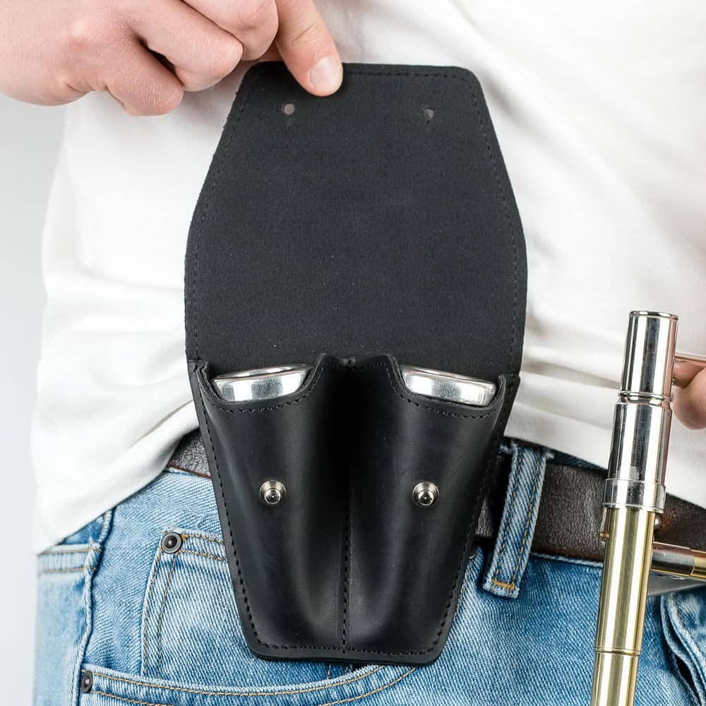 Double Trombone/Euphonium Mouthpiece Pouch | Crazy Horse Leather