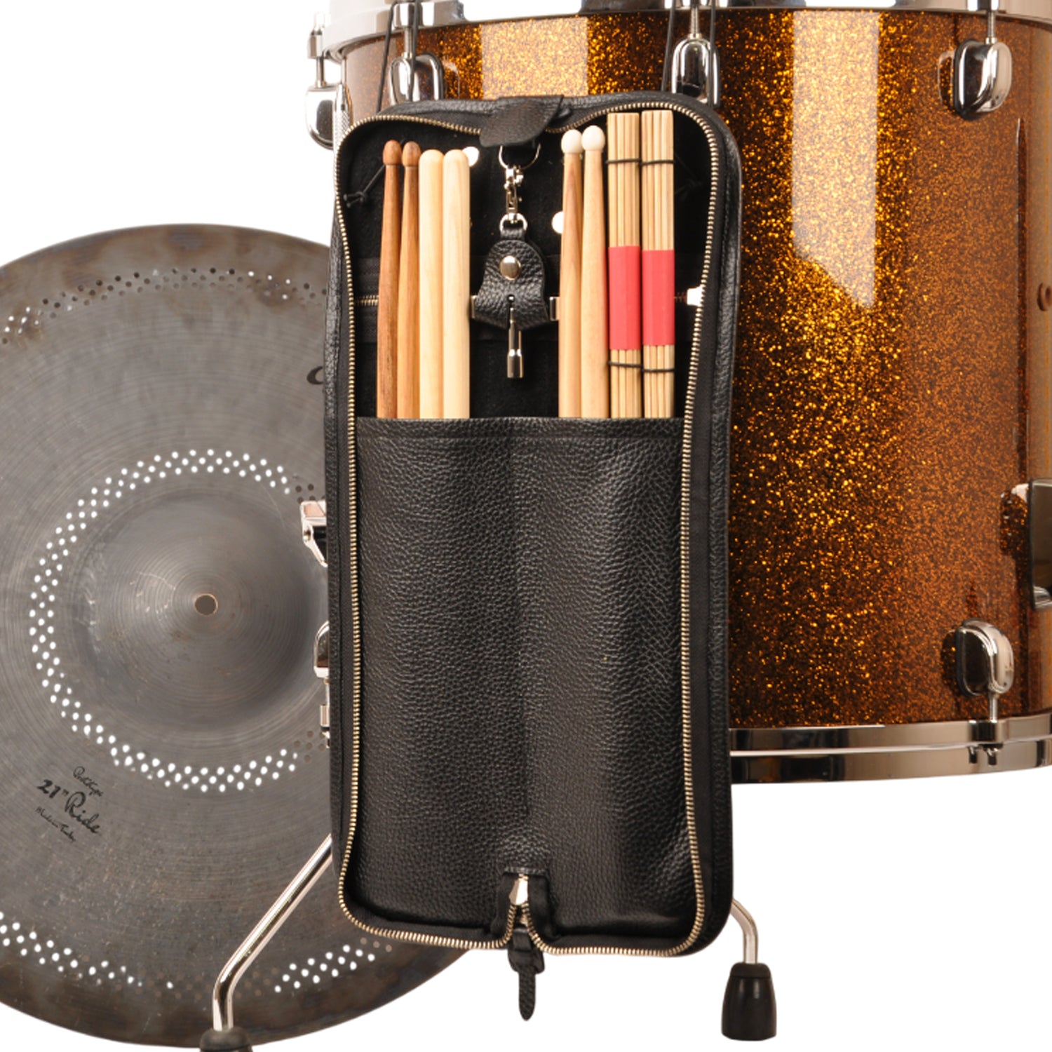 Compact Drumstick Bag | Drum Key Holder - Flotar Leather