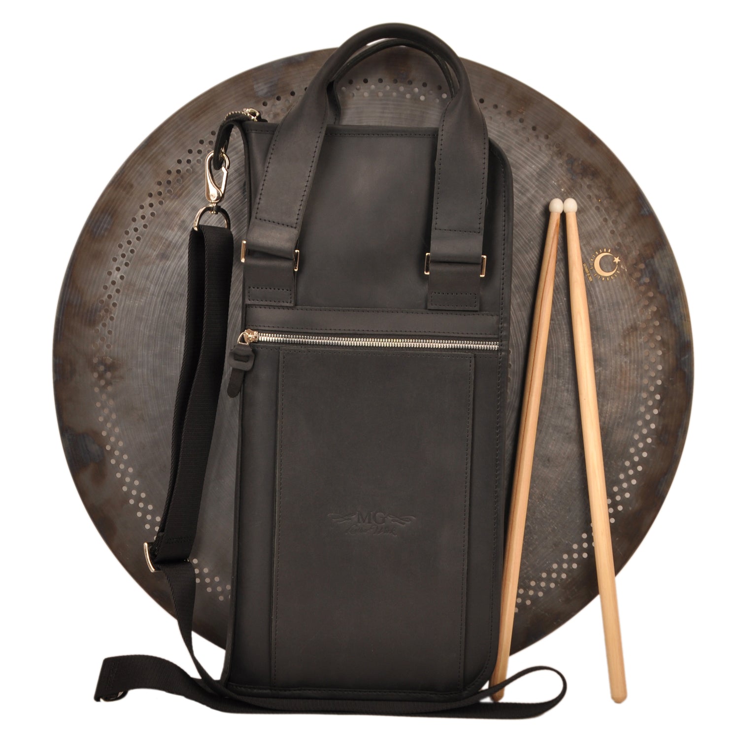 Drumstick Large Bag with Drum Key Holder Crazy Horse Leather