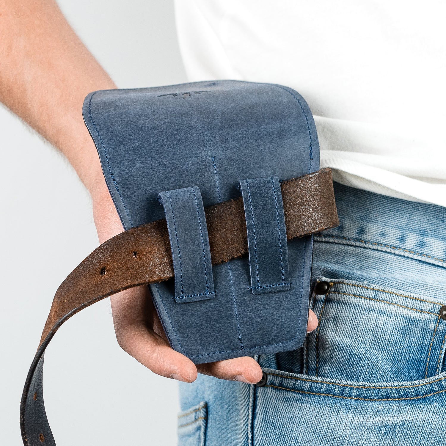 Double Trombone/Euphonium Mouthpiece Pouch | Crazy Horse Leather