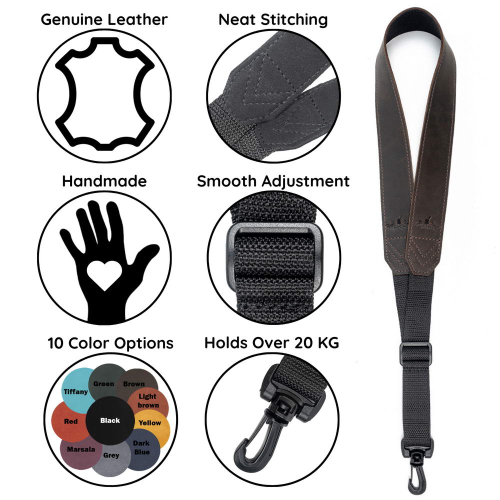 Alto, Tenor, and Soprano Saxophone Neck Strap | Crazy Horse Leather