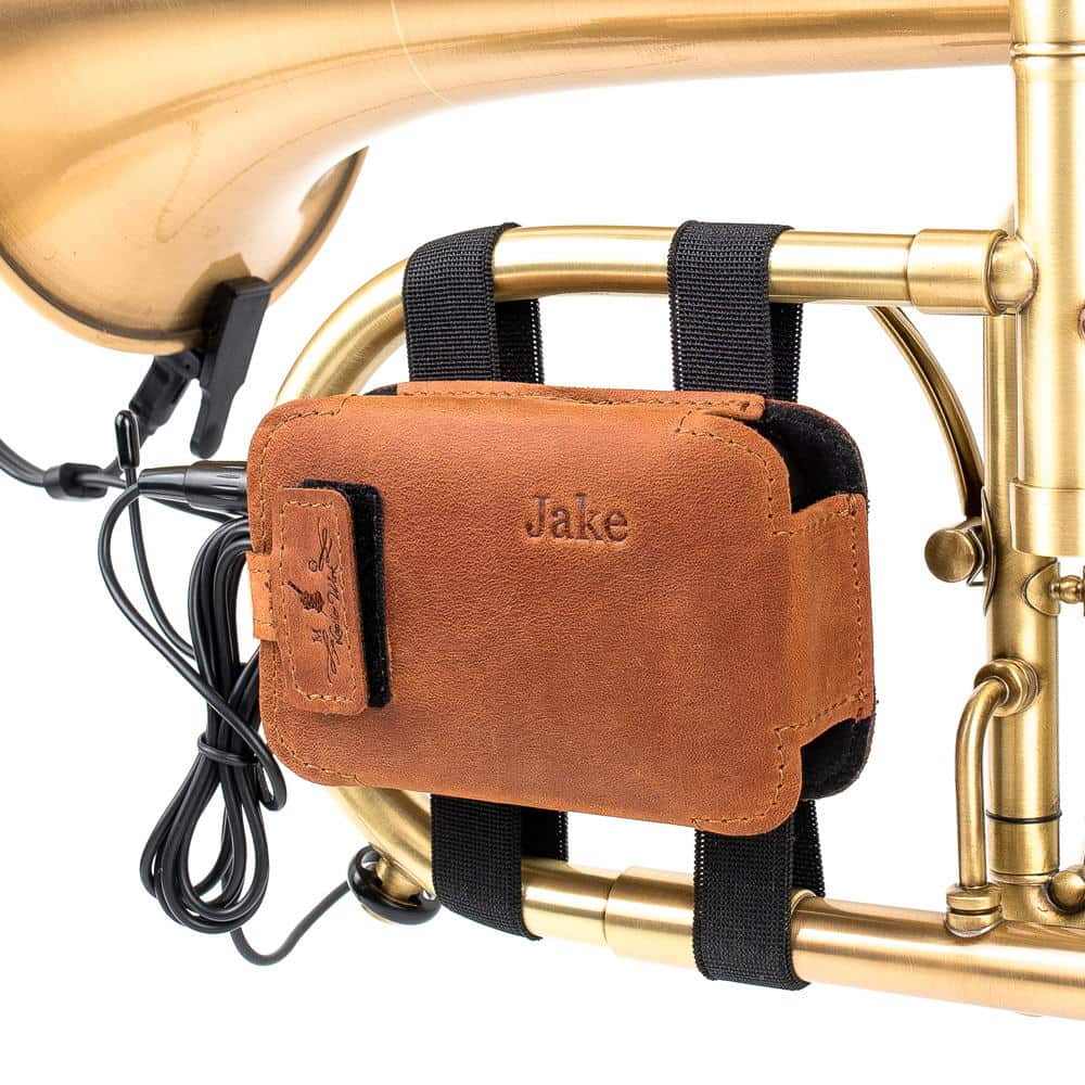 Flugelhorn Wireless Microphone Transmitter Holder | Crazy Horse Leather