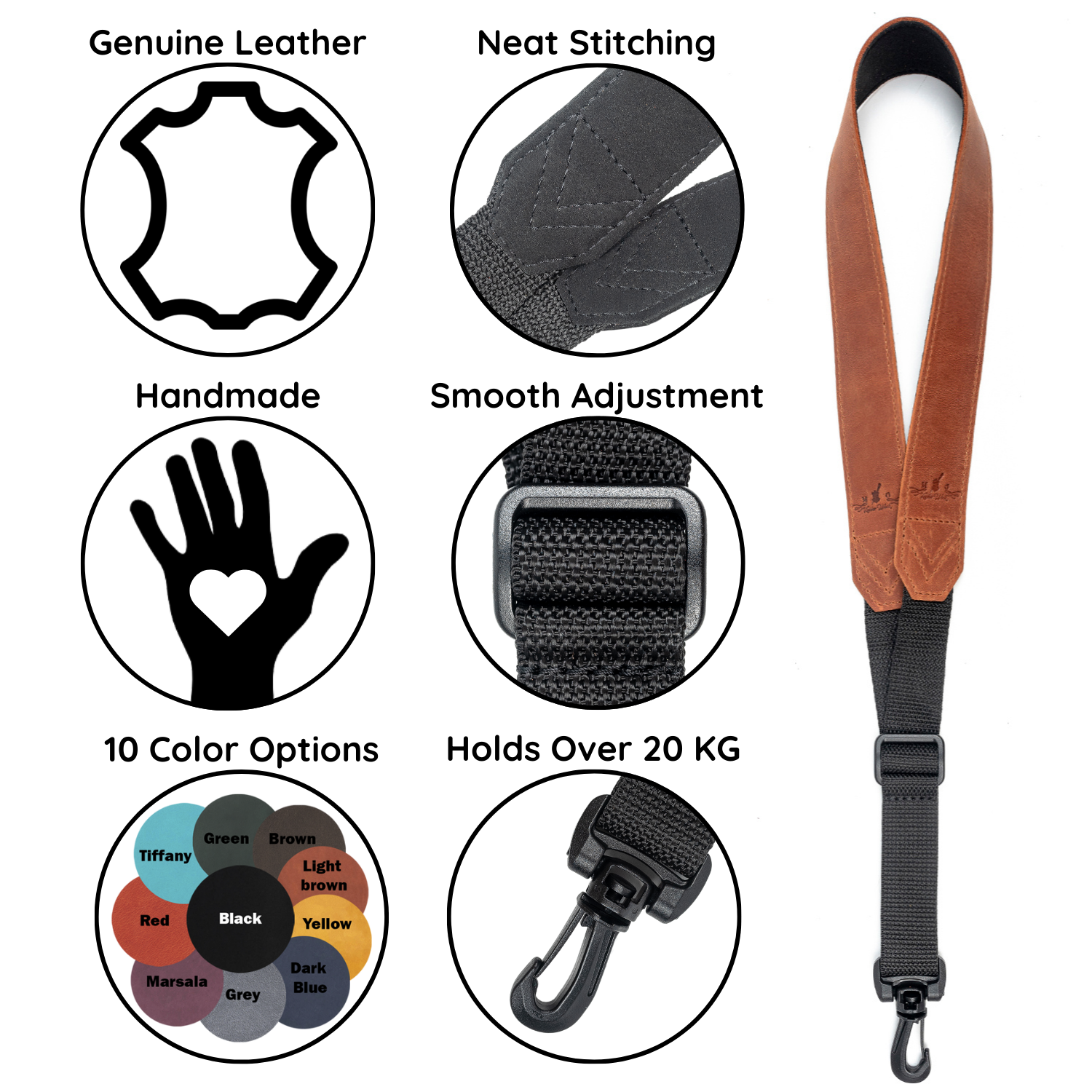 Set 3 in 1 Saxophone Neck Strap (Alto/Tenor/Soprano), Alto/Tenor Neck Pouch & Double Mouthpiece Pouch