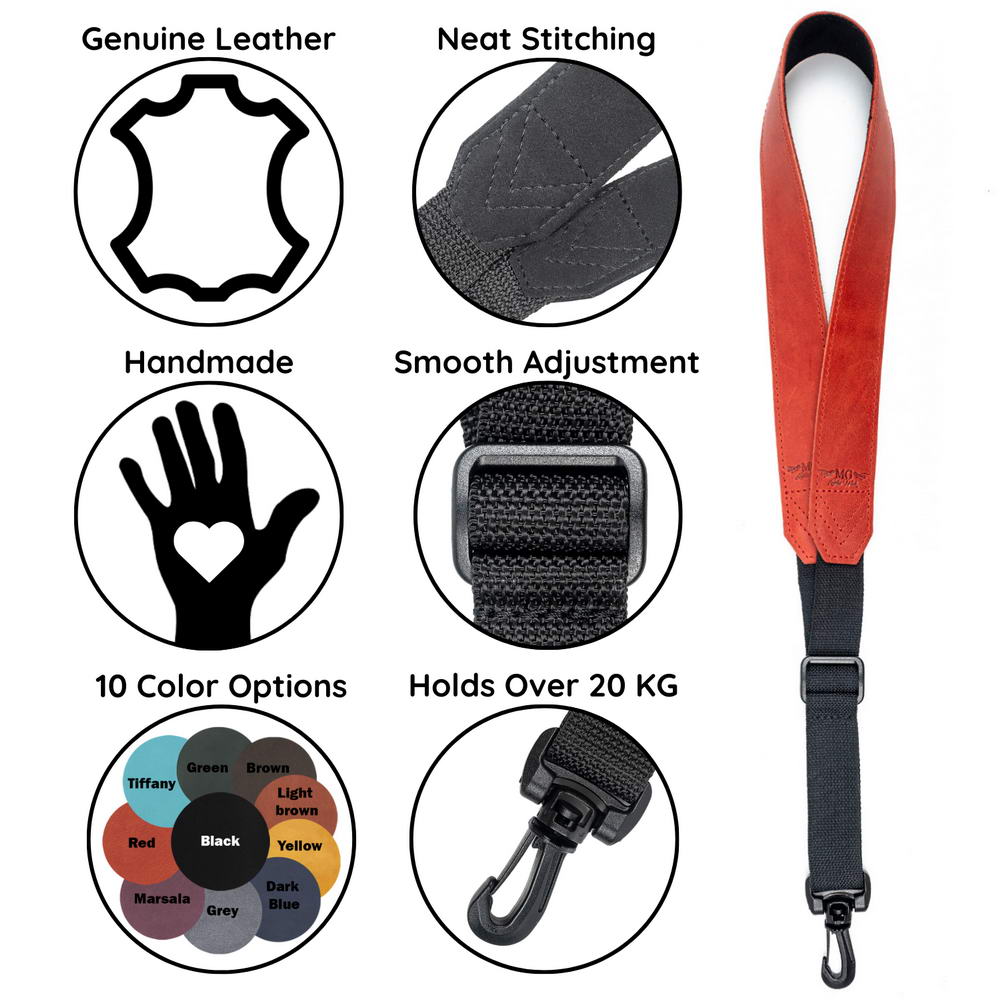 Alto, Tenor, and Soprano Saxophone Neck Strap | Crazy Horse Leather
