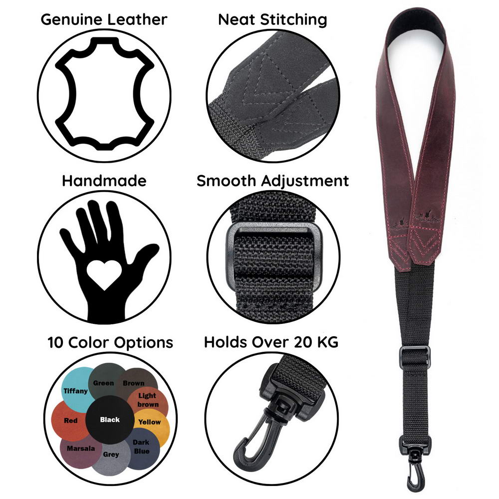 Alto, Tenor, and Soprano Saxophone Neck Strap | Crazy Horse Leather