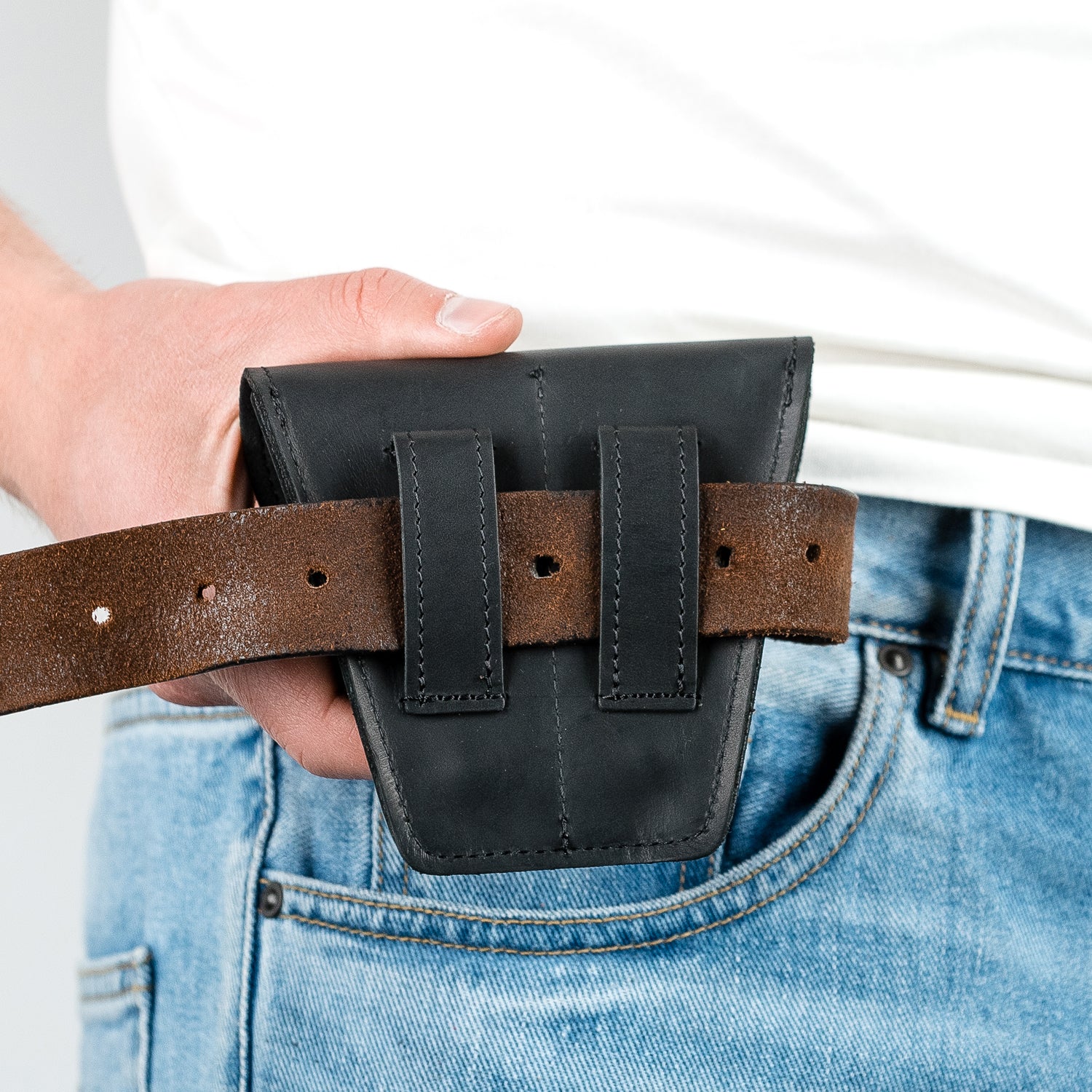 Double Trombone/Euphonium Mouthpiece Pouch | Crazy Horse Leather