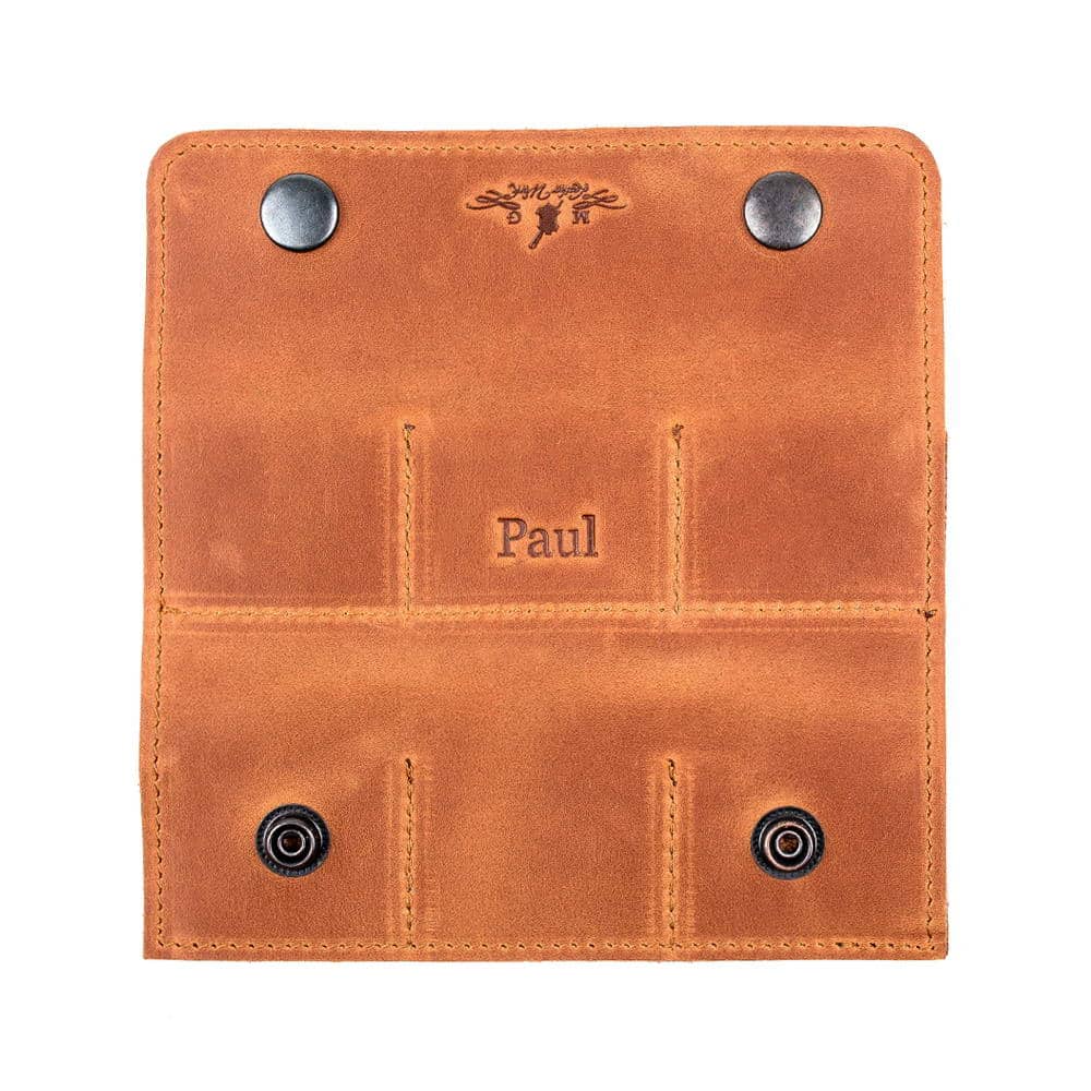 Open back light brown guitar pick sleeve for guitarists