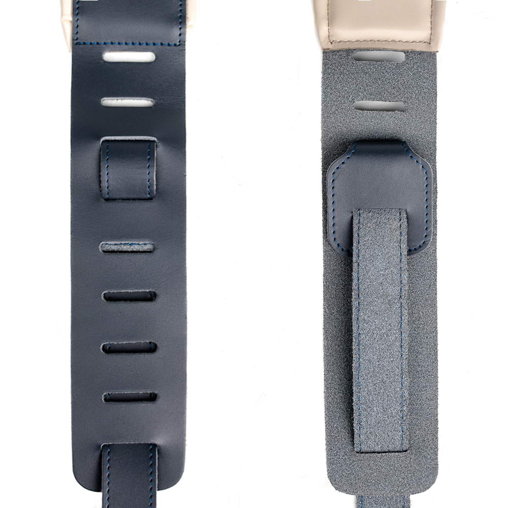 Padded Two-tone Guitar Strap | Genuine Leather