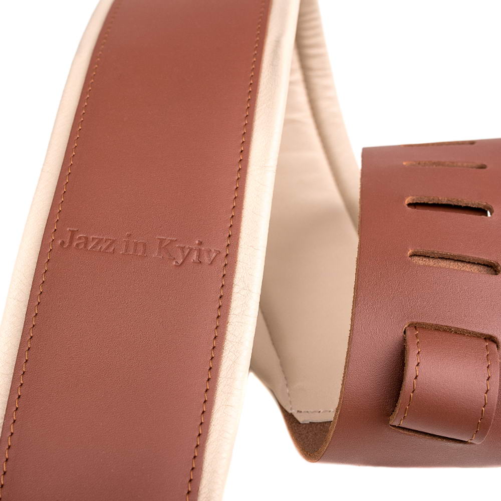 Padded Two-tone Guitar Strap | Genuine Leather