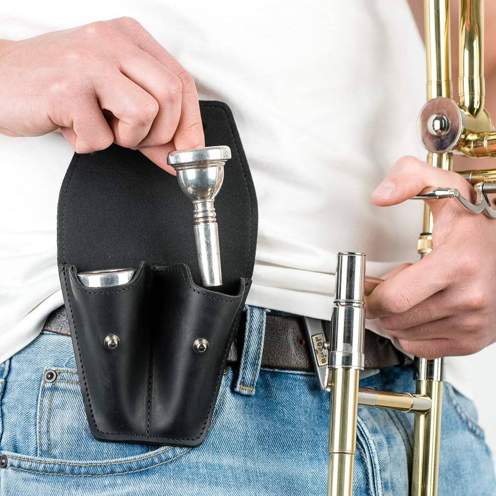 Double Trombone/Euphonium Mouthpiece Pouch | Crazy Horse Leather